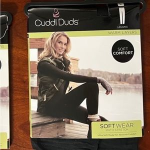 Cuddl Duds women’s soft wear full length leggings with stretch. Black size Large